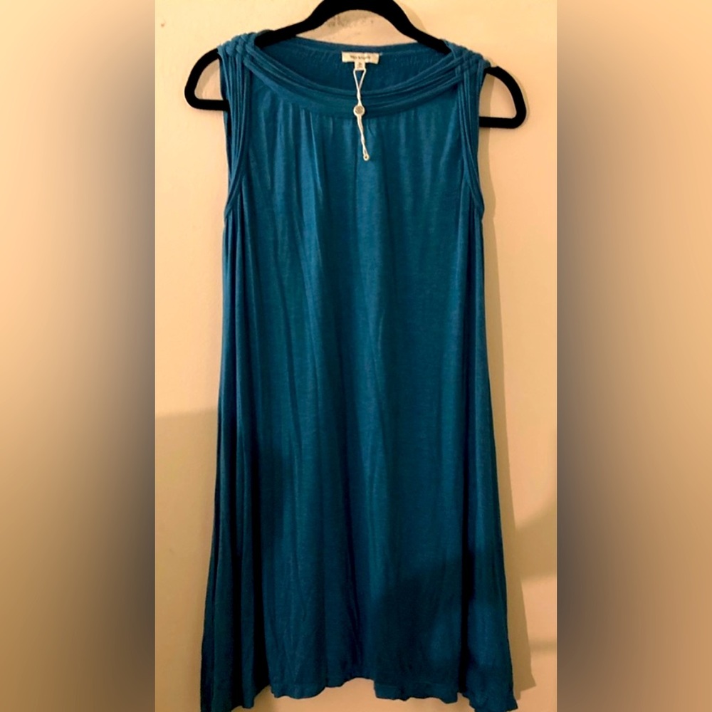 Max Studio Blue Dress Beautiful Torques Midi NWOT